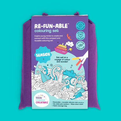Little Change Creators - SEASIDE | Re-FUN-able™ Colouring + Doodle Mat