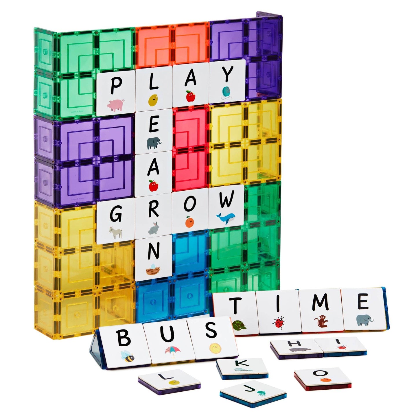 Learn & Grow Toys - Magnetic Tile Topper - Alphabet Upper Case Pack