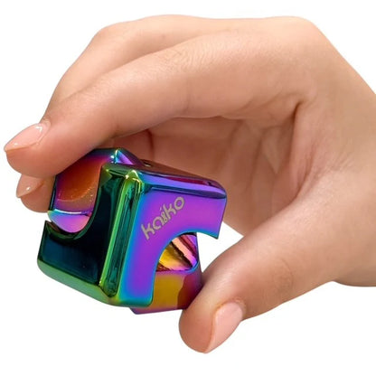 Oil Slick Square Spinning Cube - Kaiko Fidgets