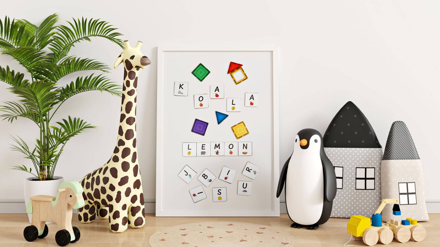 Learn & Grow Toys - Magnetic Tile Topper - Alphabet Upper Case Pack