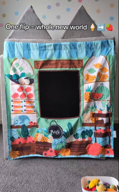 The Cozy Cube - Ice Cream Shop/ Farmers Market Play Panel