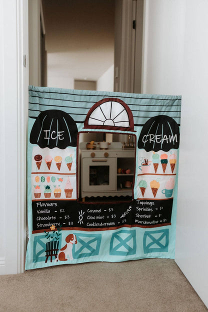 The Cozy Cube - Ice Cream Shop/ Farmers Market Play Panel