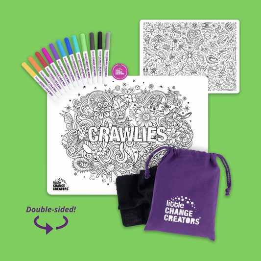 Little Change Creators - CRAWLIES | Re-FUN-able™ Colouring + Doodle Mat