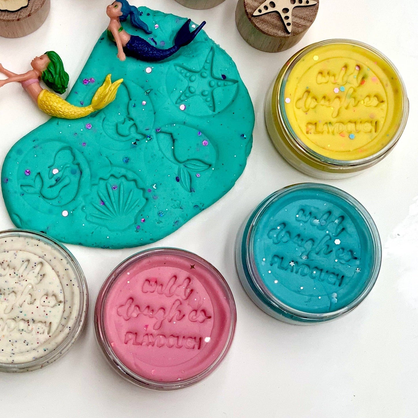 Wild Dough Playdough - Mermaid Mint Glitter 280g