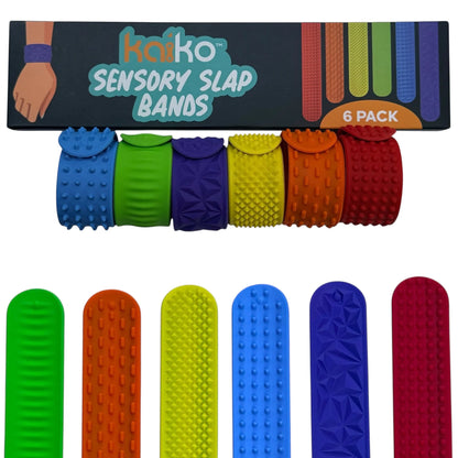 Kaiko Fidgets- Vibrant Sensory Slap Bands (6pk)