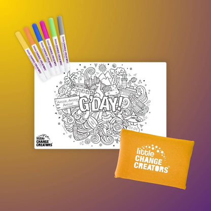 Little Change Creators - G’DAY! Pocket Reusable Colouring Mat