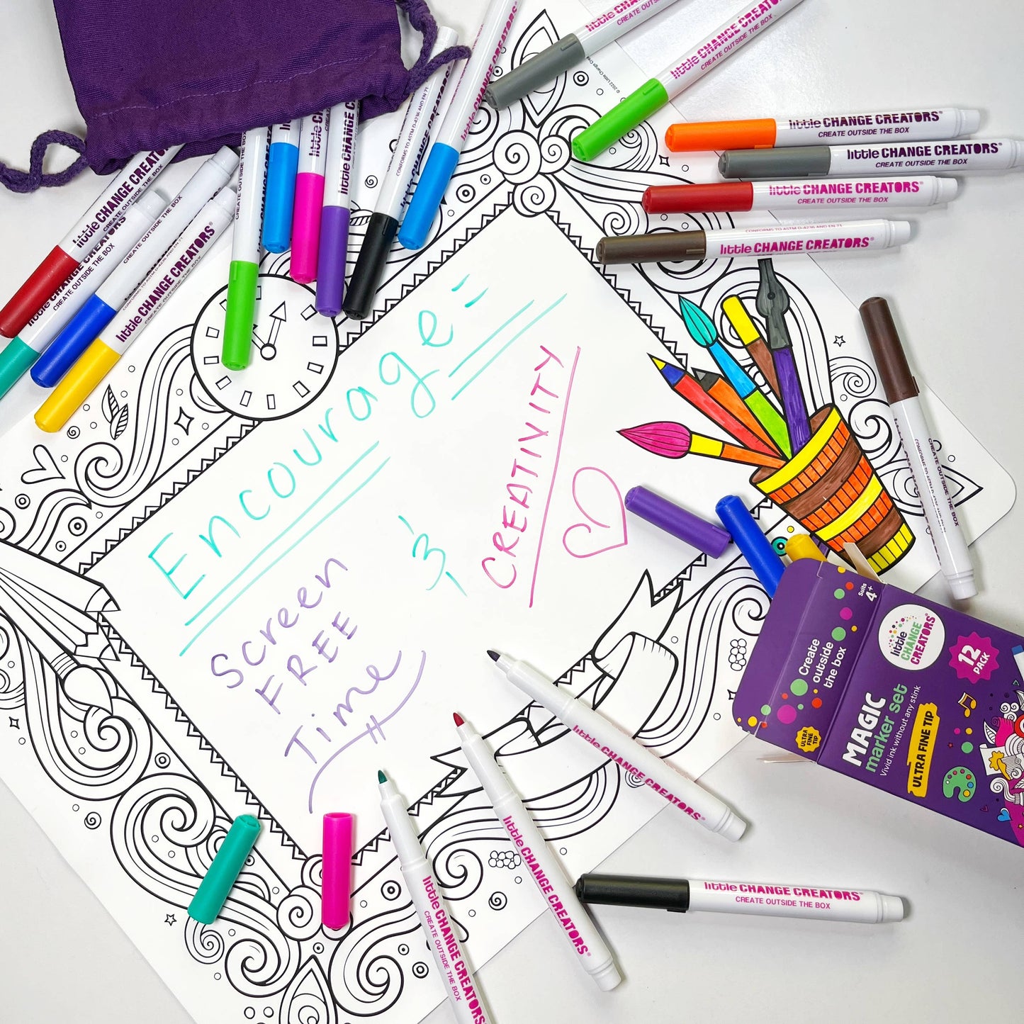 Little Change Creators - IMAGINATION | Re-FUN-able™ Colouring + Doodle Mat