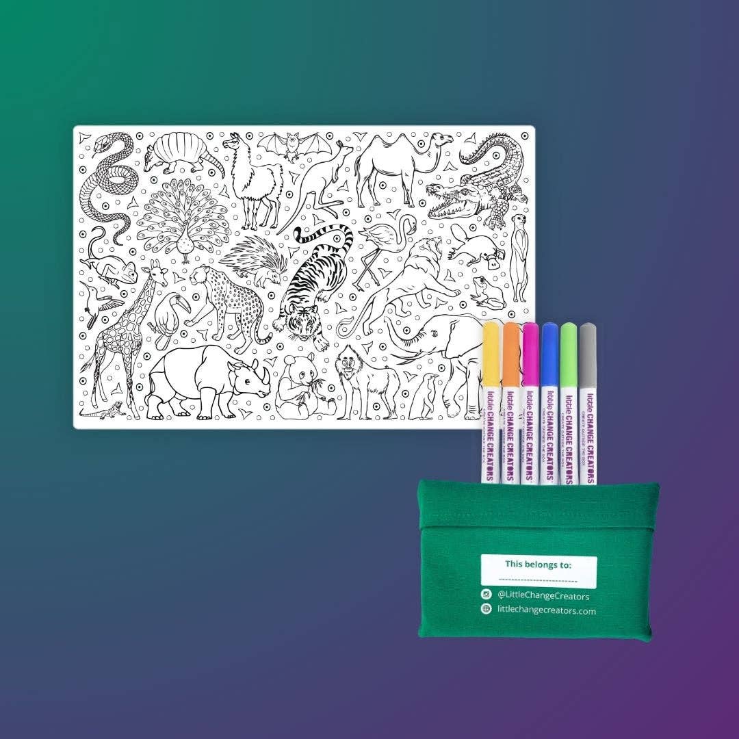Little Change Creators - WILD! Pocket Reusable Colouring Mat