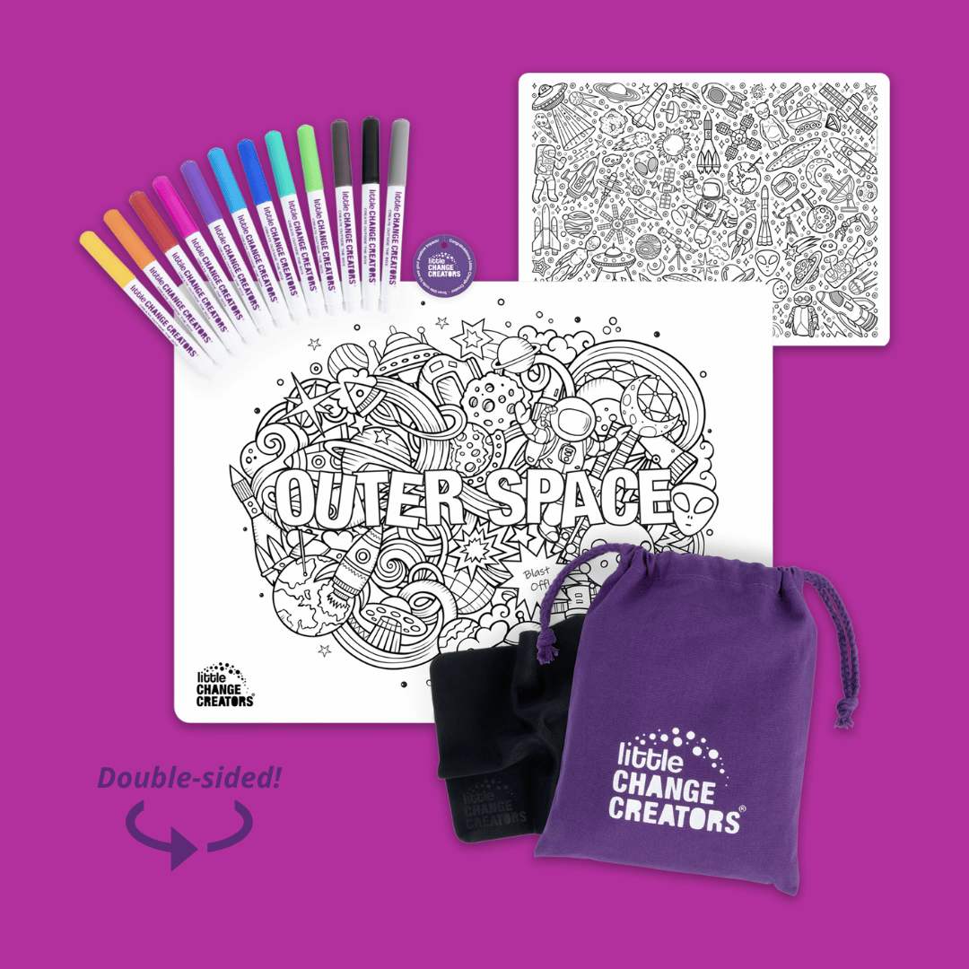 Little Change Creators - OUTER SPACE | Re-FUN-able™ Colouring + Doodle Mat