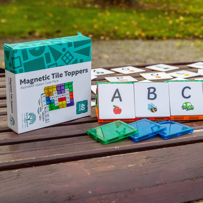 Learn & Grow Toys - Magnetic Tile Topper - Alphabet Upper Case Pack