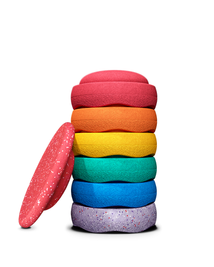 Stapelstein® Hidden Giants, Set of 6 + Agaric Toadstool Balance Board - Limited Edition