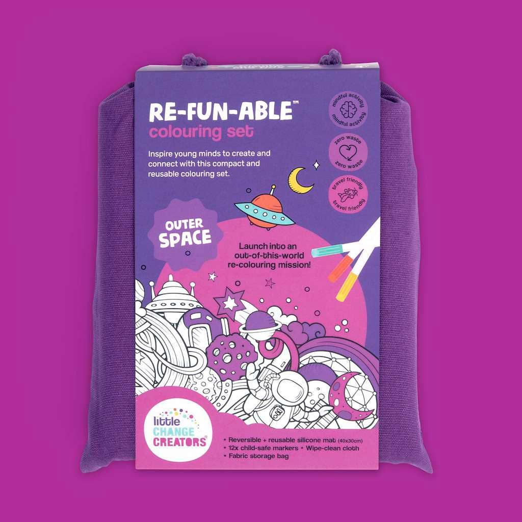 Little Change Creators - OUTER SPACE | Re-FUN-able™ Colouring + Doodle Mat
