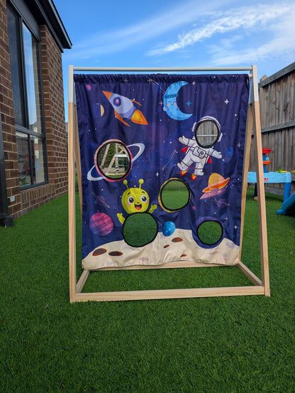 The Cozy Cube - Roar & Rocket Toss Adventure Play Panel