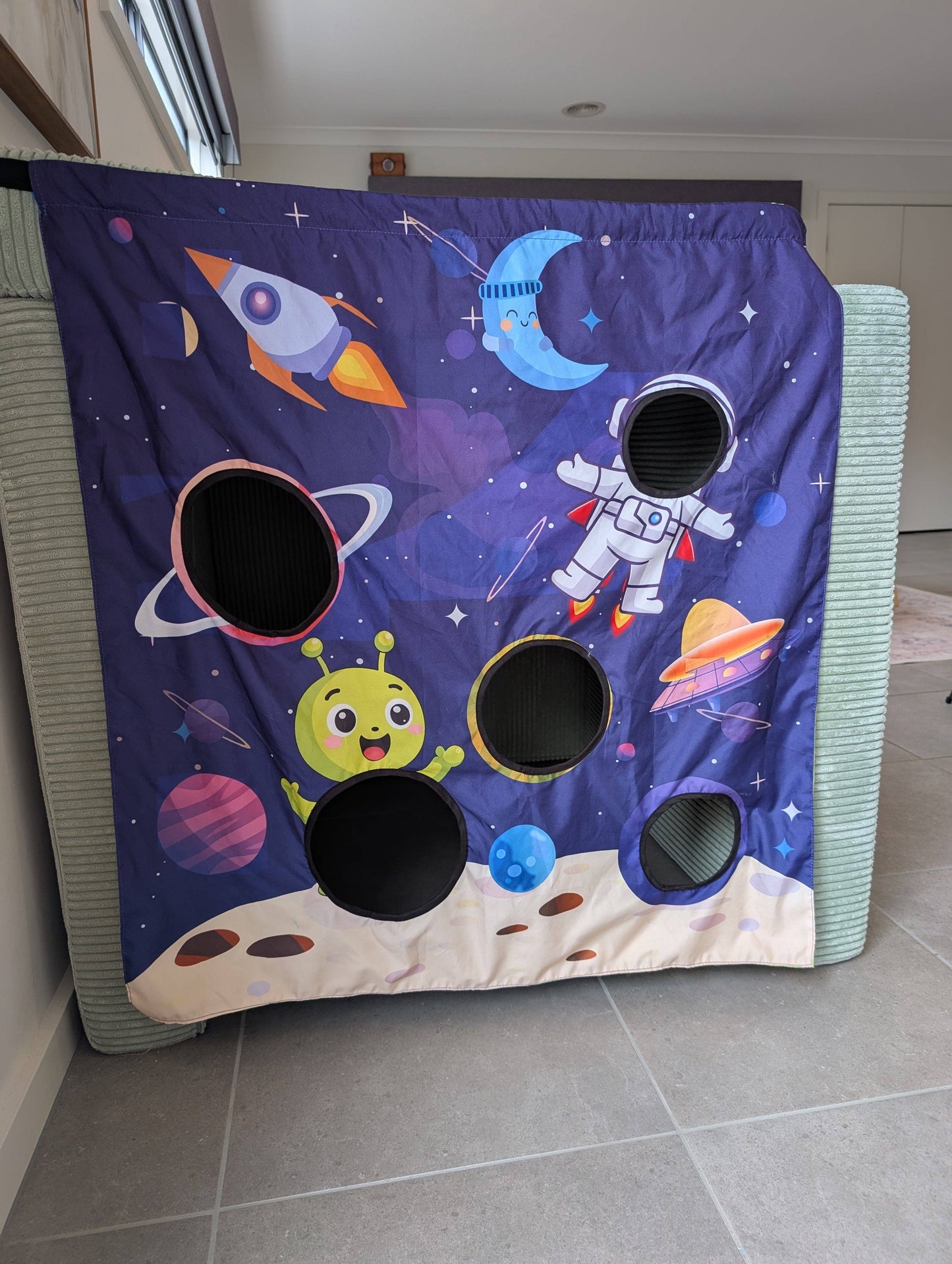 The Cozy Cube - Roar & Rocket Toss Adventure Play Panel