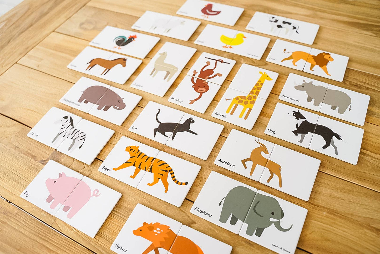 Learn & Grow Toys - Magnetic Tile Topper - Duo Animal Puzzle Pack