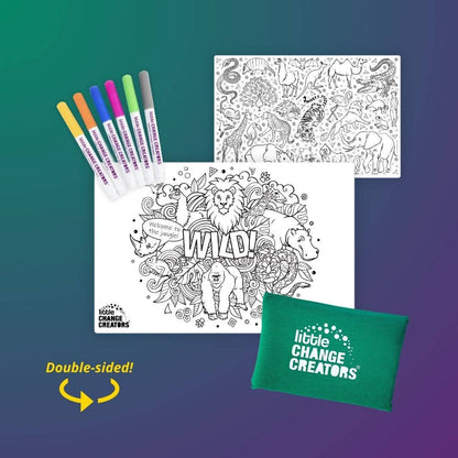Little Change Creators - WILD! Pocket Reusable Colouring Mat