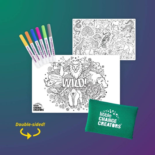 Little Change Creators - WILD! Pocket Reusable Colouring Mat