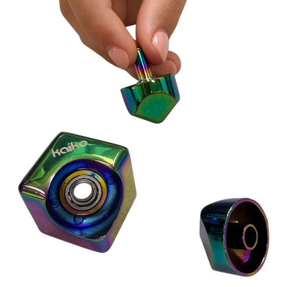 Oil Slick Square Spinning Cube - Kaiko Fidgets