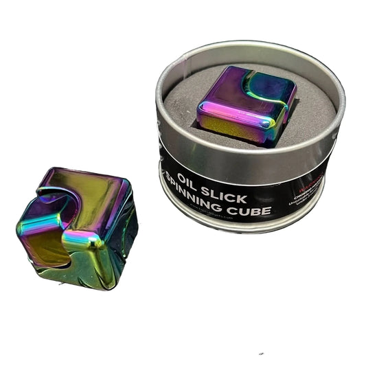 Oil Slick Square Spinning Cube - Kaiko Fidgets