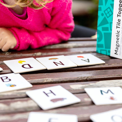 Learn & Grow Toys - Magnetic Tile Topper - Alphabet Upper Case Pack