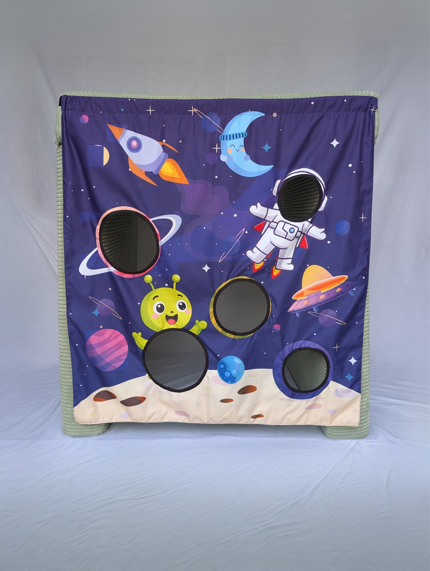The Cozy Cube - Roar & Rocket Toss Adventure Play Panel