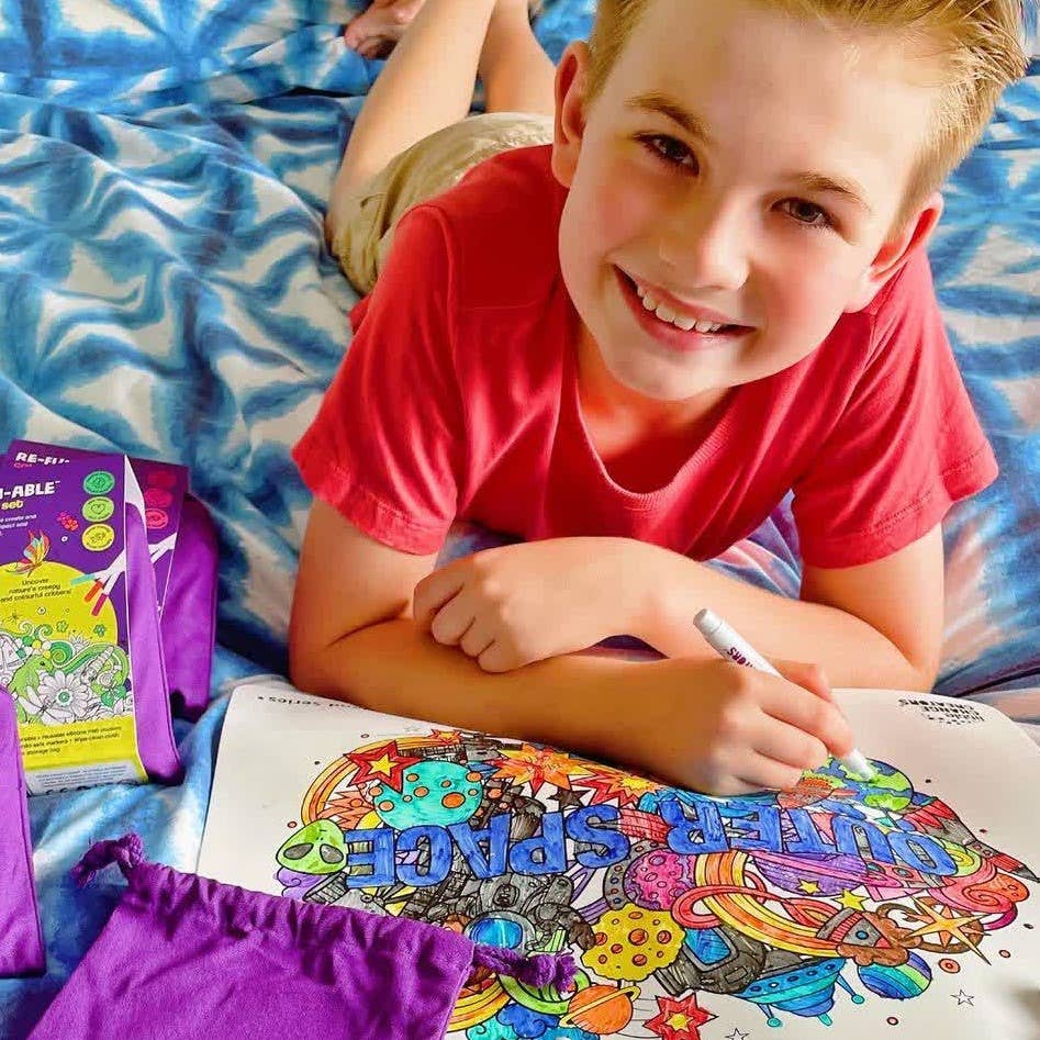 Little Change Creators - OUTER SPACE | Re-FUN-able™ Colouring + Doodle Mat