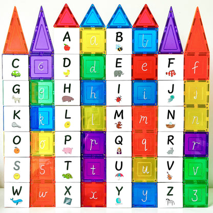 Learn & Grow Toys - Magnetic Tile Topper - Alphabet Upper Case Pack