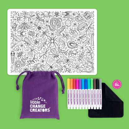 Little Change Creators - CRAWLIES | Re-FUN-able™ Colouring + Doodle Mat