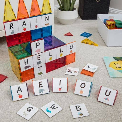 Learn & Grow Toys - Magnetic Tile Topper - Alphabet Upper Case Pack
