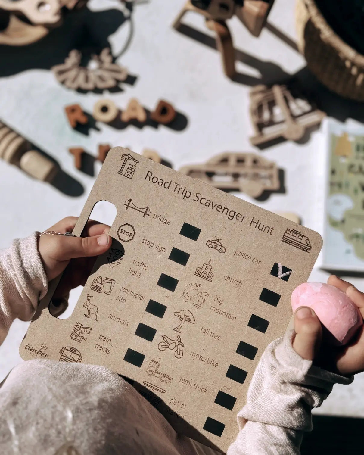 Road Trip Scavenger Hunt Board - Timber Tots