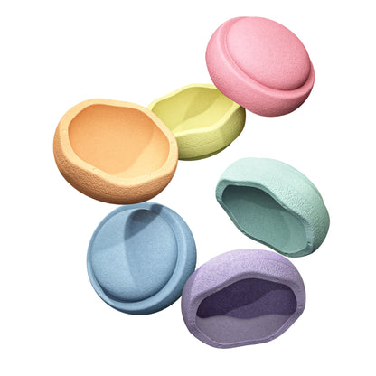 Stapelstein Balance Stepping Stones - Original, Set of 6, Rainbow Pastel - DROPSHIP