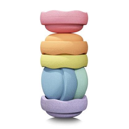 Stapelstein Balance Stepping Stones - Original, Set of 6, Rainbow Pastel - DROPSHIP
